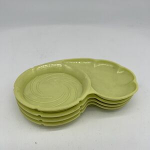 Vintage Federal Tool Corp Plastic Lime Green Coasters Snack Dish Set